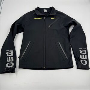 Nike Oregon Ducks Marching Band Jacket Full Zip Black Yellow Mens XS Softshell